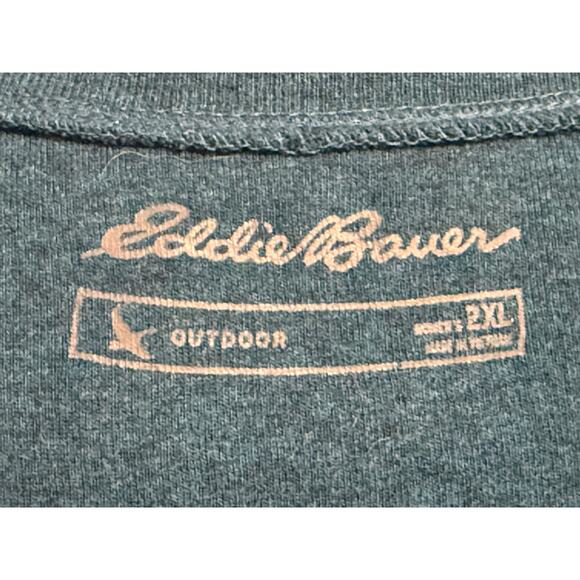 Women's Eddie Bauer Long Sleeve Knit T-Shirt, Heather Turquoise, Size XXL - Picture 4 of 5